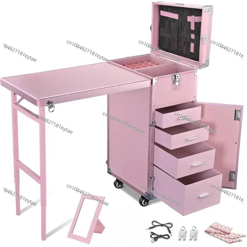 Beauty Makeup Table - Manicure Table Foldable Nail Table Makeup