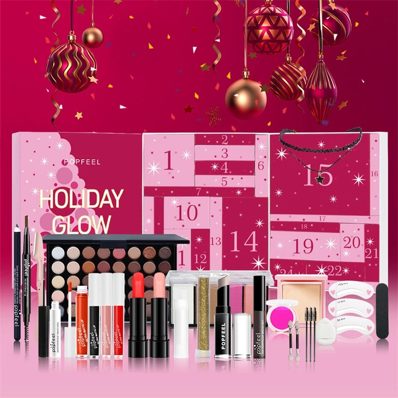Beauty Makeup Box Set - Christmas Countdown Makeup Set Lipstick Eye