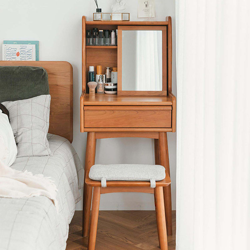 Beauty Makeup Table - Mini Wood Drawers Dressing Table Storage