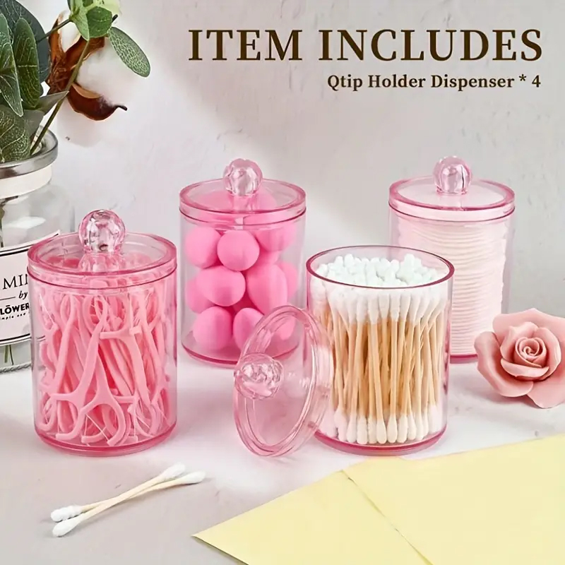 Transparent Cotton Swab Storag - đánh giá và giá Beauty Makeup Organizer