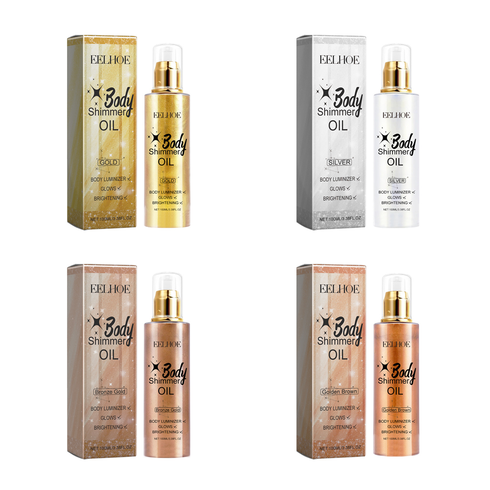 EELHOE 3D Body Oil with Shimme - đánh giá và giá Body Shimmer Lotion