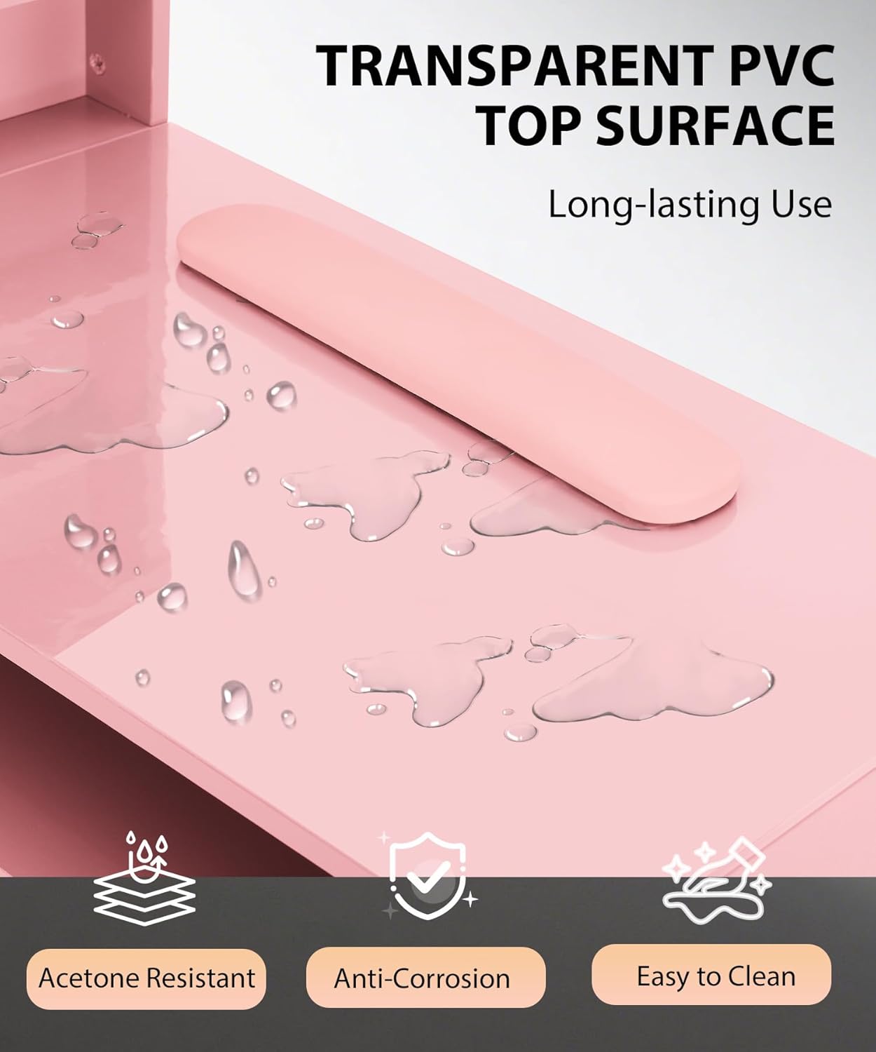 Pink Nail Table for Nail Tech, - đánh giá và giá Beauty Makeup Table