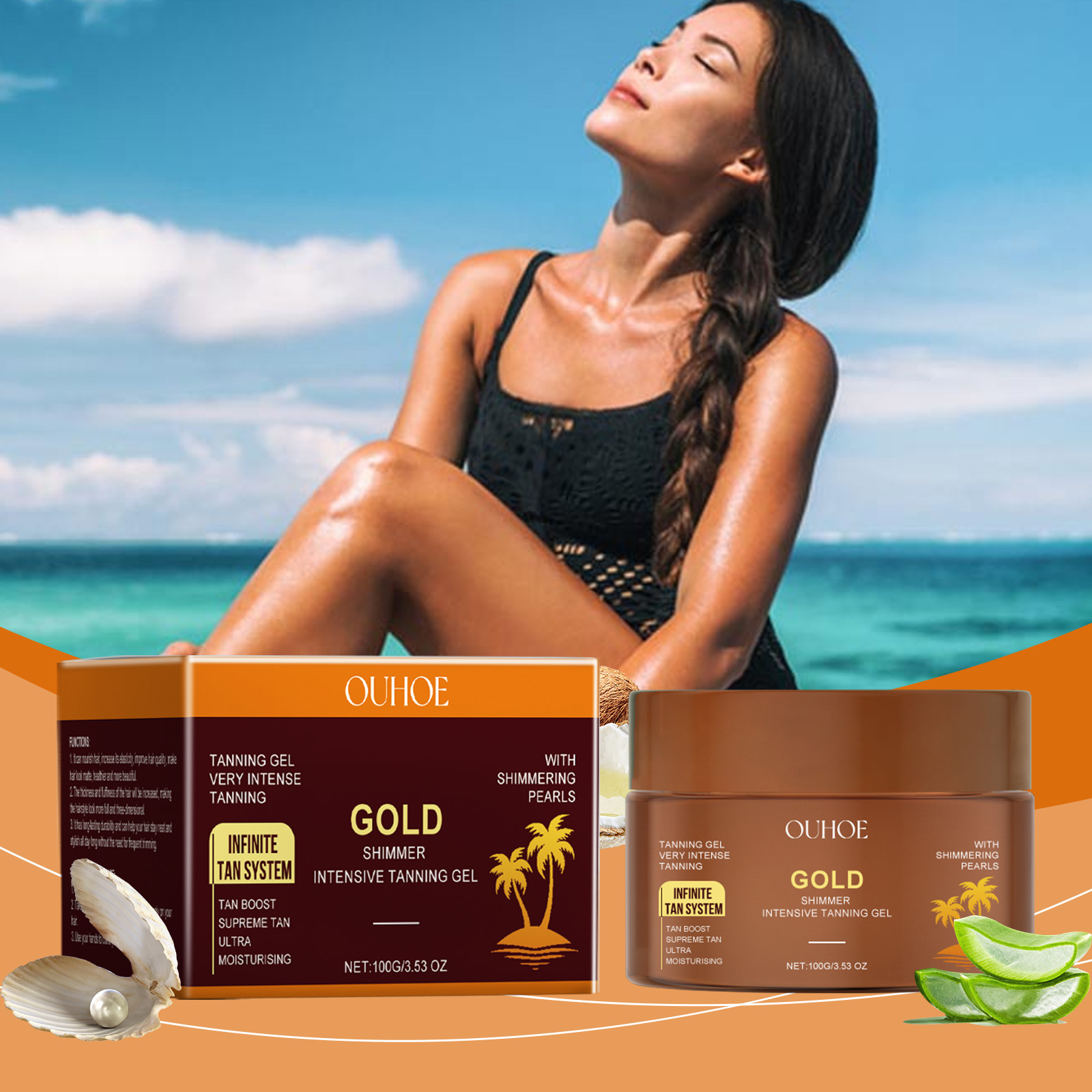 Tanning Accelerator Cream Bron - đánh giá và giá Body Shimmer Lotion