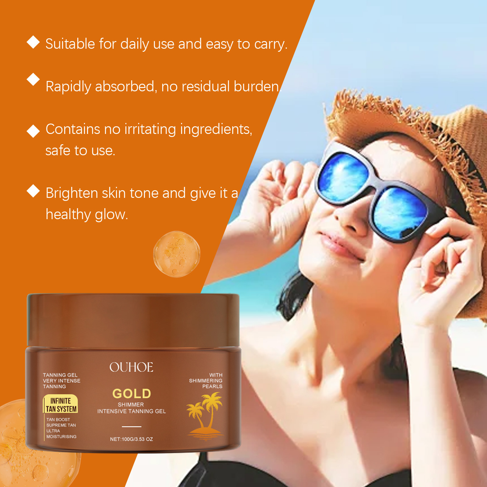 Tanning Accelerator Cream Bron - đánh giá và giá Body Shimmer Lotion