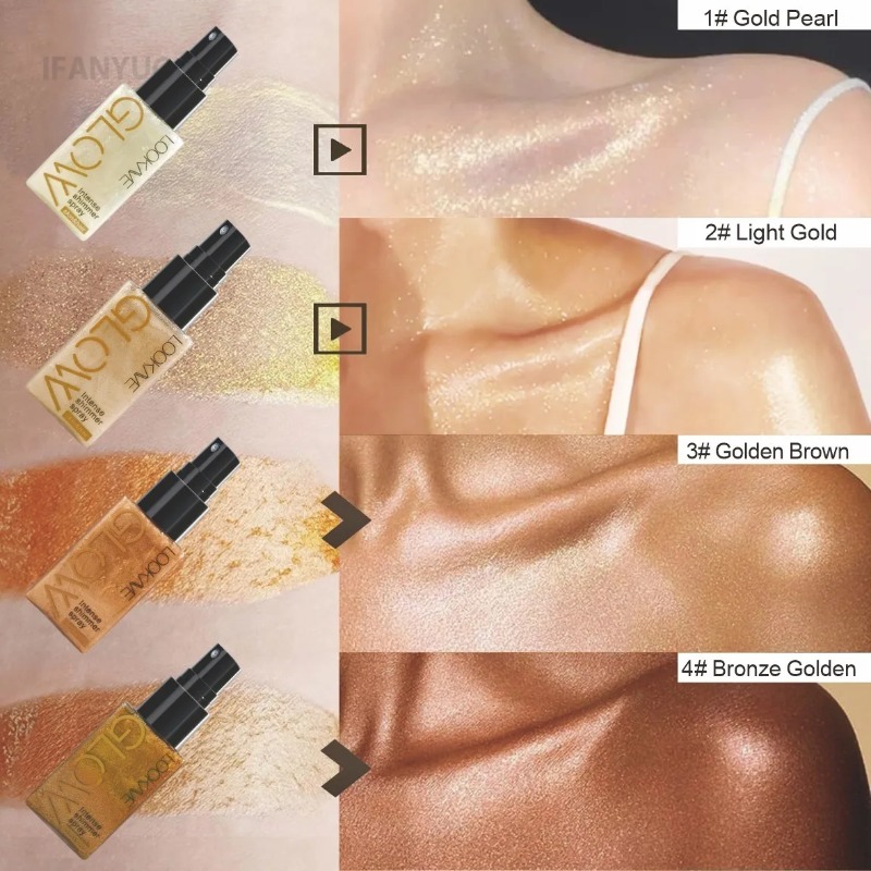 Pearlescent Glitter Spray Shim - đánh giá và giá Body Shimmer Lotion