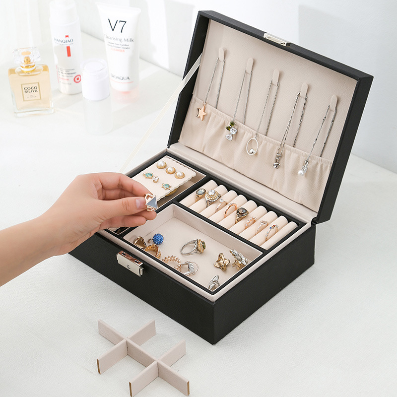 PU Leather Jewelry Storage Org - đánh giá và giá Beauty Makeup Box Set