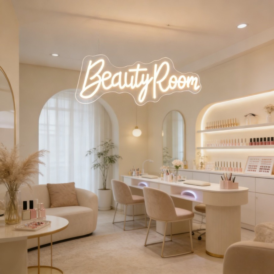 Beauty Room Neon Sign LED Marq - đánh giá và giá Beauty Makeup Table