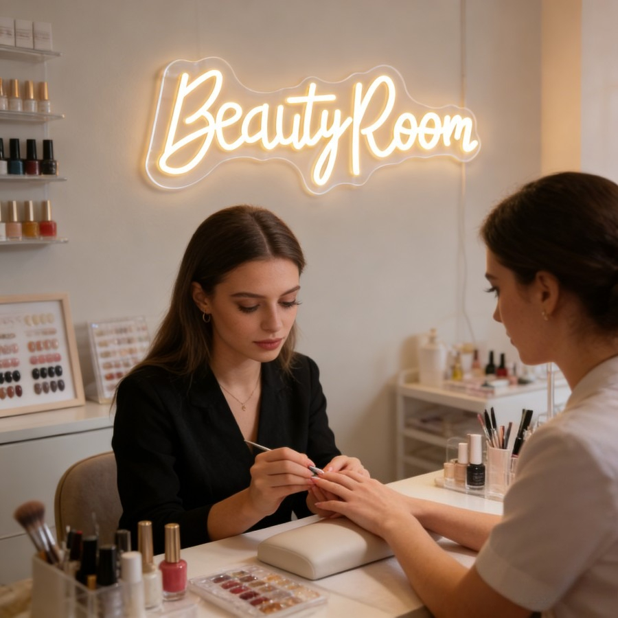Beauty Room Neon Sign LED Marq - đánh giá và giá Beauty Makeup Table