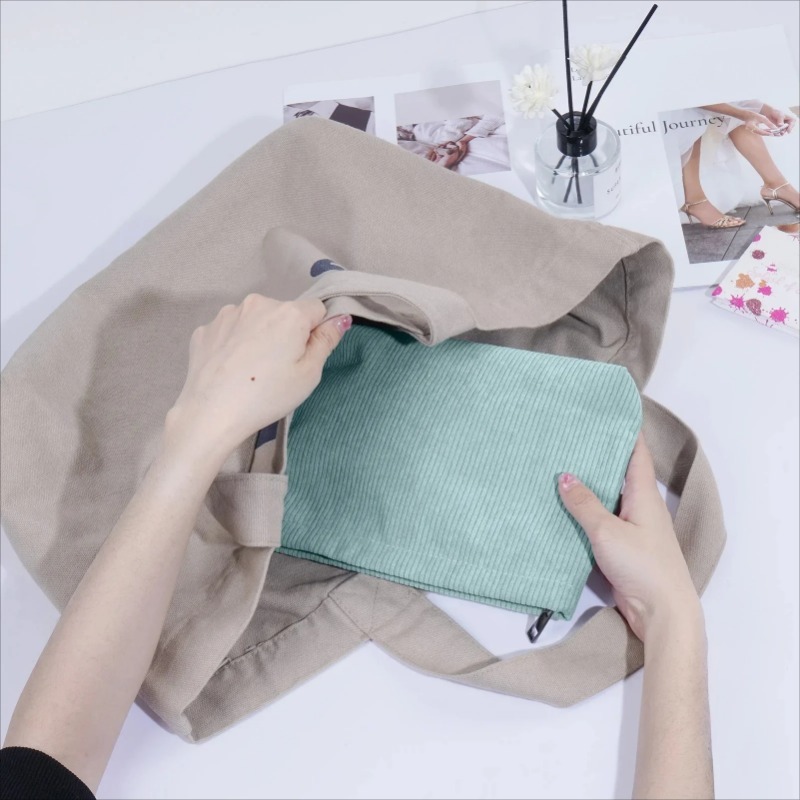 Corduroy Travel Cosmetic Bag P - đánh giá và giá Beauty Makeup Women