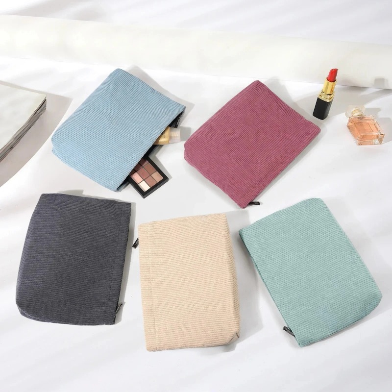Corduroy Travel Cosmetic Bag P - đánh giá và giá Beauty Makeup Women
